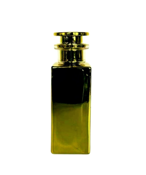 PERFUME SQUARE BOTTLE GOLD GLOSSY / 50 ML WITH BOTTLE CAPS