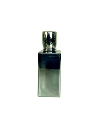 PERFUME SQUARE BOTTLE SILVER GLOSSY / 50 ML WITH BOTTLE CAPS