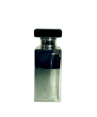 PERFUME SQUARE BOTTLE SILVER GLOSSY / 50 ML WITH BOTTLE CAPS